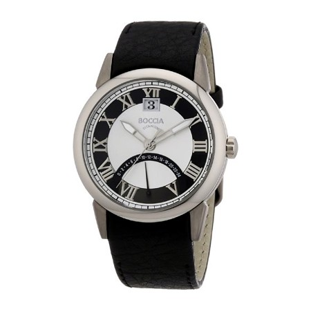 Boccia Black Roman Numerals Titanium Watch - 3531-06 - Click Image to Close